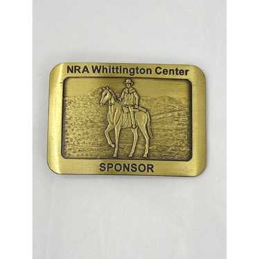 Vintage NRA Brass Belt Buckle Whittington Center S