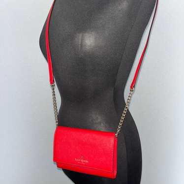 Kate Spade Red Mini Crossbody chain and leather st