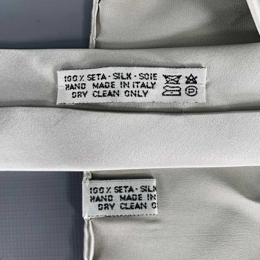 Brioni Silver Silk Button Up Long Sleeve Shirt Set - image 10