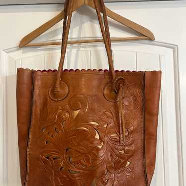 Patricia Nash Cavo Spring Tooled Leather Tote