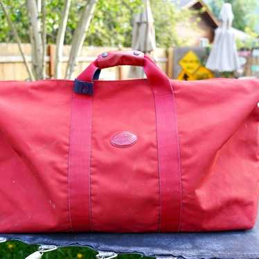 Vintage Long Champ Le Pliage  Duffle Bag Red Nylon