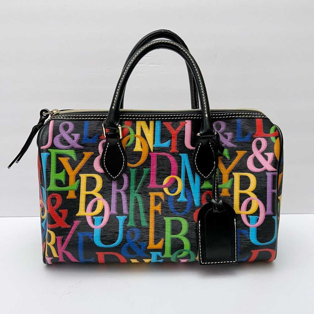 Dooney & Bourke Grafica Black Rainbow Logo Leathe… - image 2