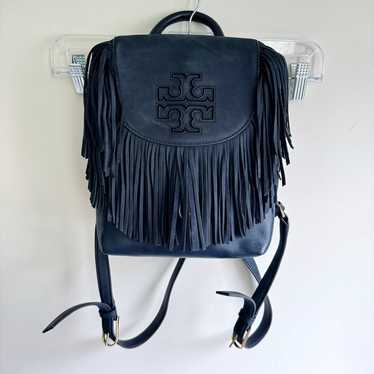 Tory Burch Harper Fringe Backpack Nubuck Leather … - image 1