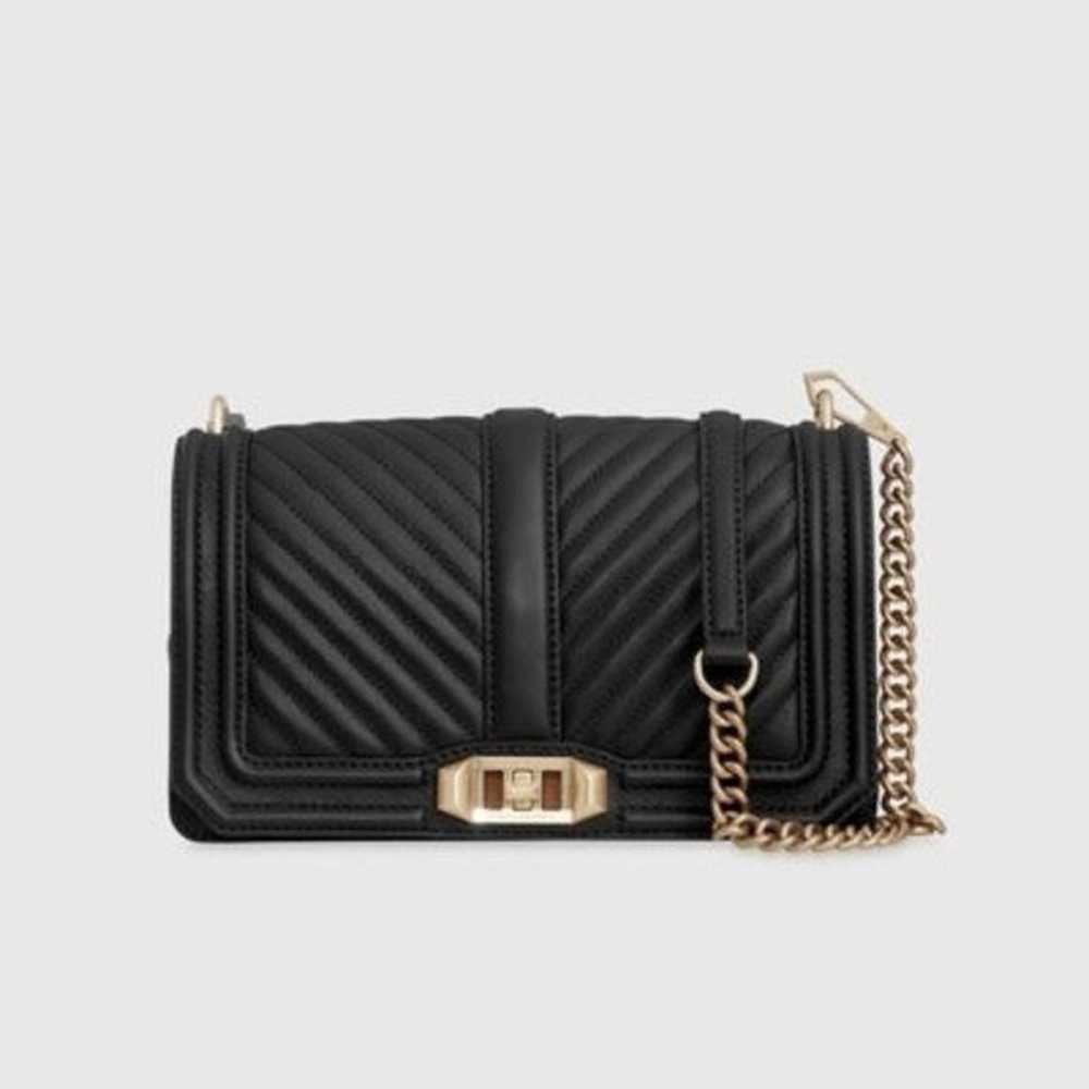 Rebecca Minkoff Leather Chevron Quilted Love Cros… - image 1