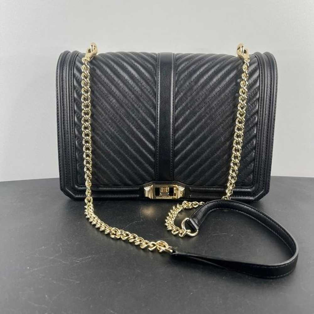 Rebecca Minkoff Leather Chevron Quilted Love Cros… - image 4