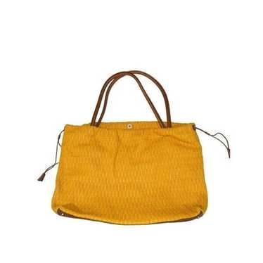 Furla Large Mustard Yellow Textured Leather Should