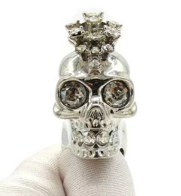 Alexander McQueen Crystal Skull Mohawk Ring