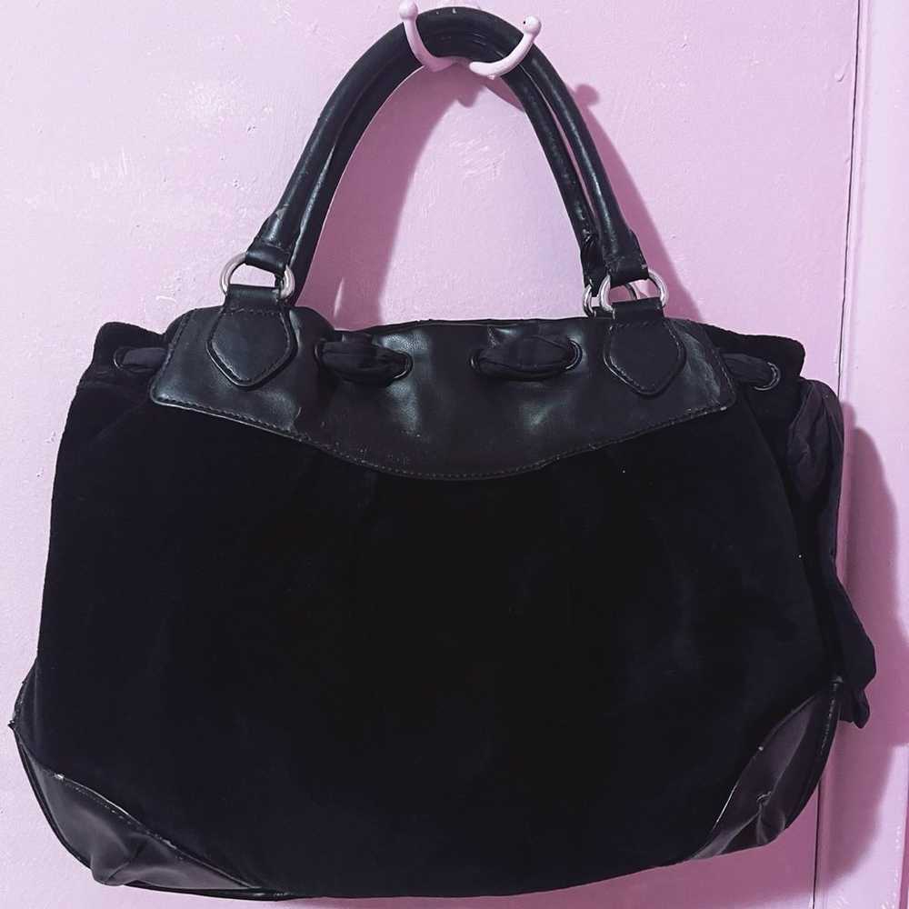 Vintage Black Juicy Couture Purse Tote Bag Velour… - image 7