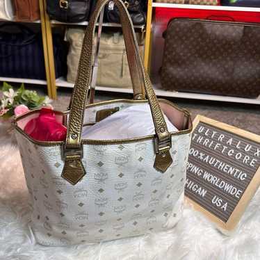 Authentic MCM Tote Bag Beige & Gold - image 1