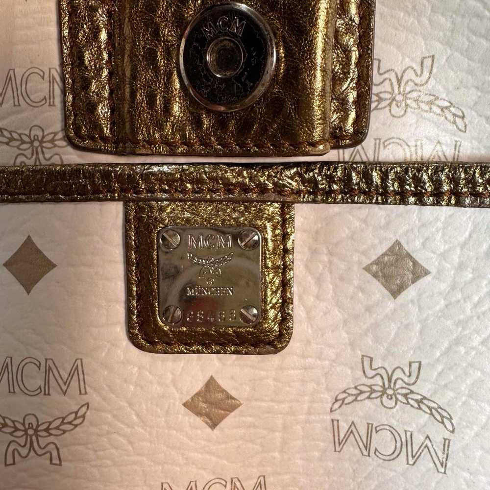 Authentic MCM Tote Bag Beige & Gold - image 5