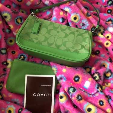 COACH Green Demi Baguette 2005 #6094 Y2K Bag Purs… - image 1