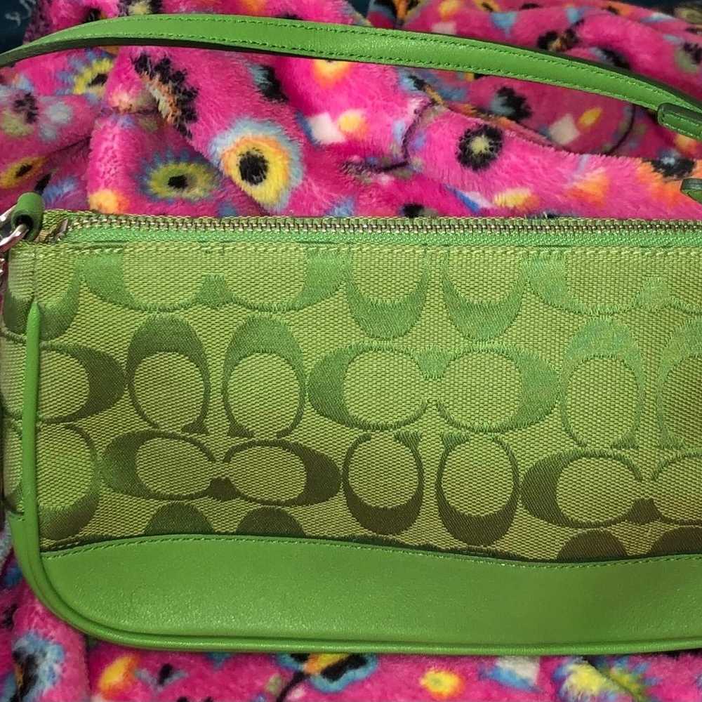 COACH Green Demi Baguette 2005 #6094 Y2K Bag Purs… - image 2
