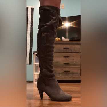 Over the knee suede boots