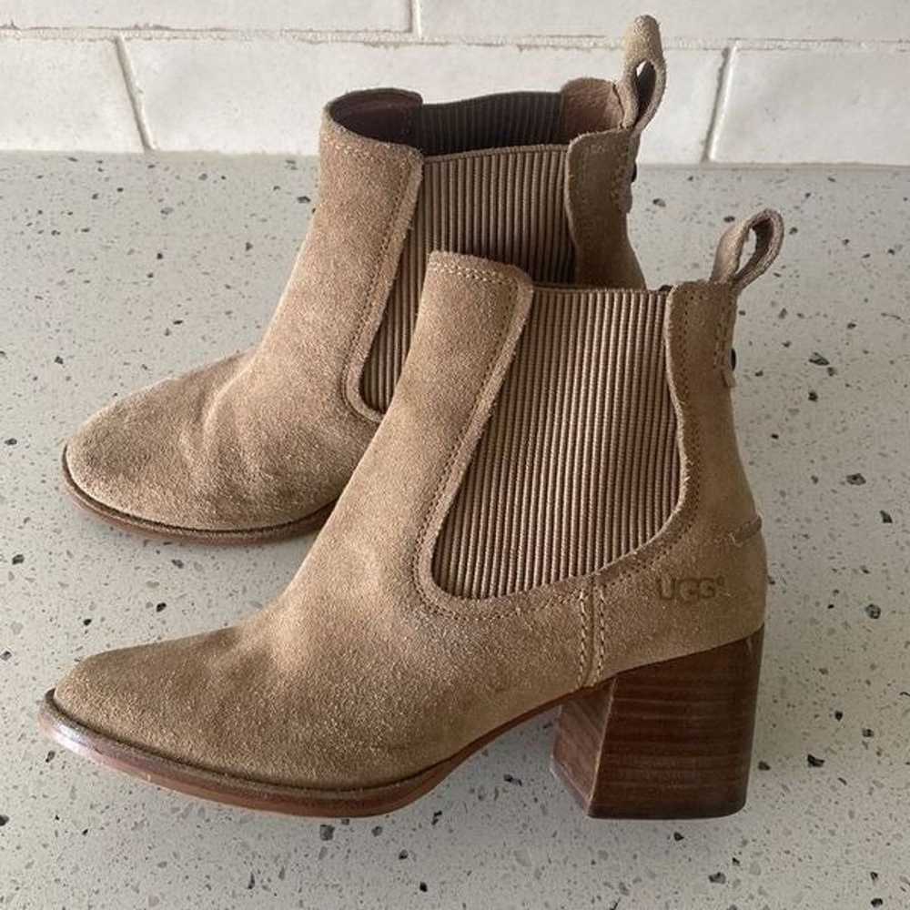 UGG Australia Faye Tan Suede Ankle Boot Chunky Bl… - image 1