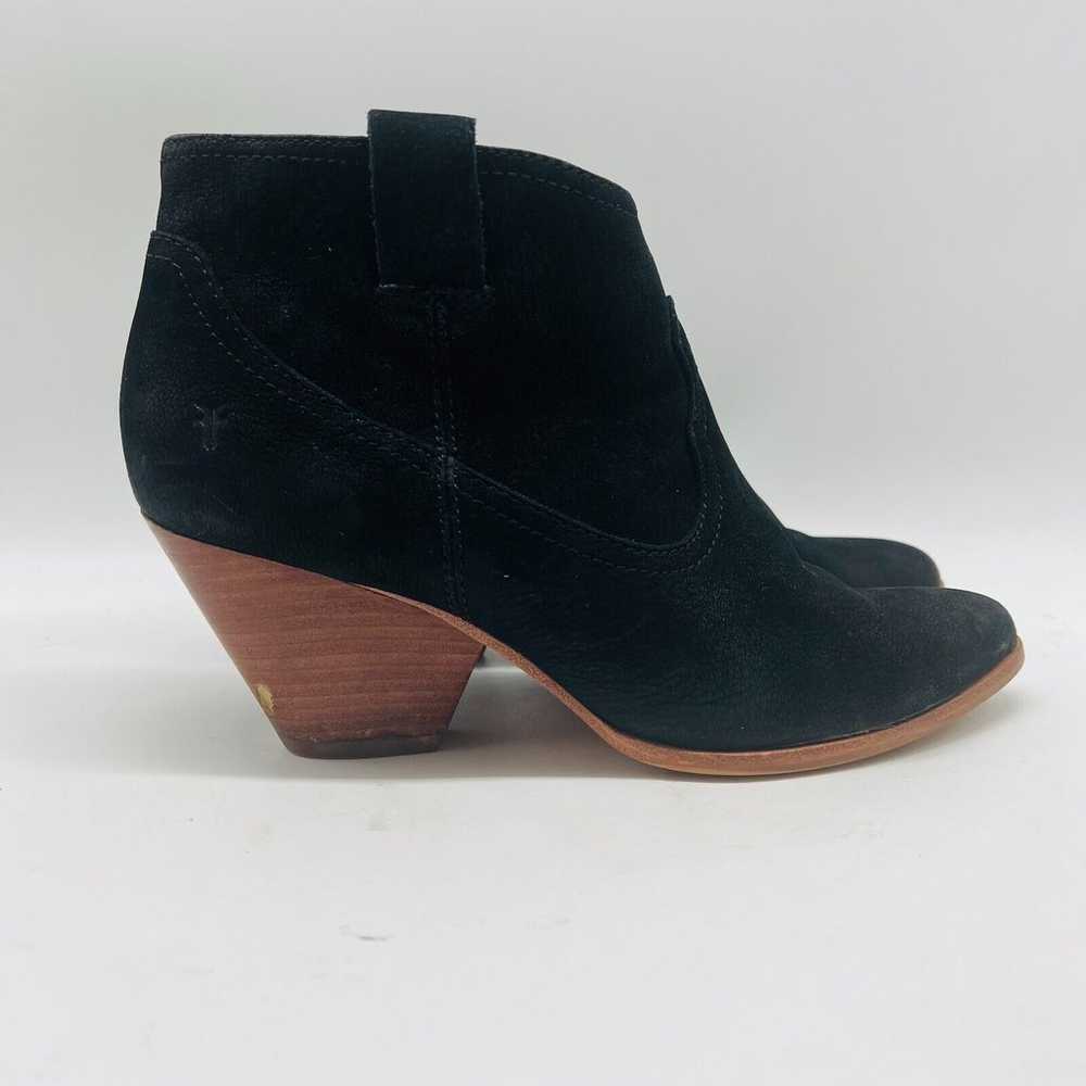 Frye Boots Womens 7 Black Suede Ankle Booties Lea… - image 1