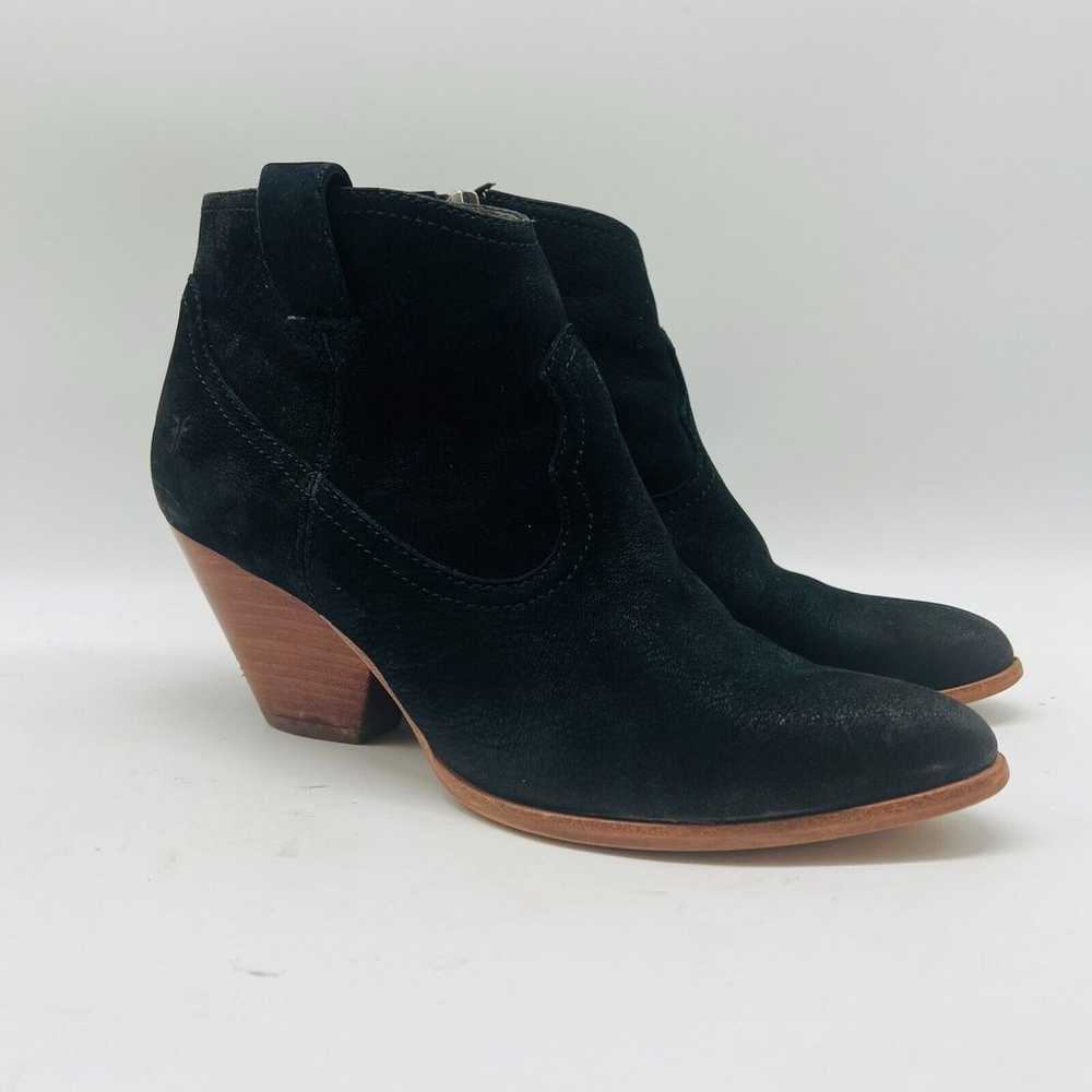 Frye Boots Womens 7 Black Suede Ankle Booties Lea… - image 2