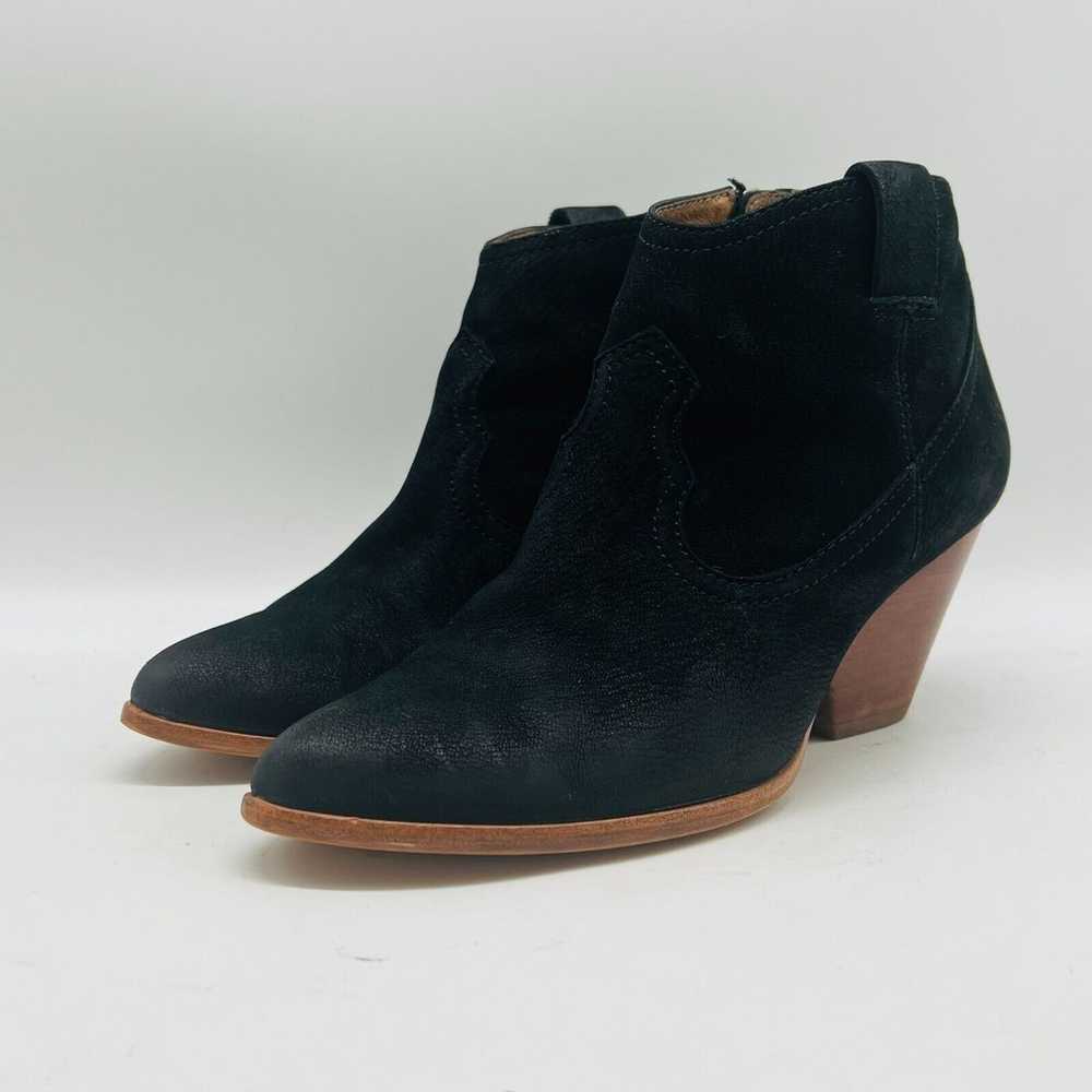 Frye Boots Womens 7 Black Suede Ankle Booties Lea… - image 3
