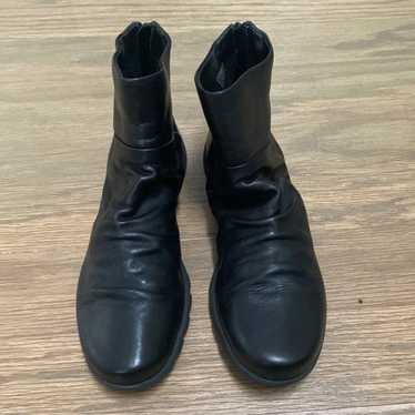 The Flexx Black Leather Ruched Boots Size 8
