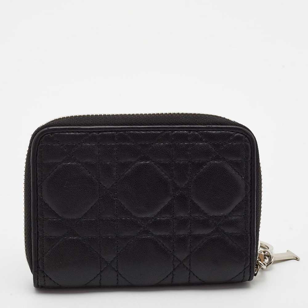 Dior DIOR Black Cannage Leather Lady Zip Compact … - image 4