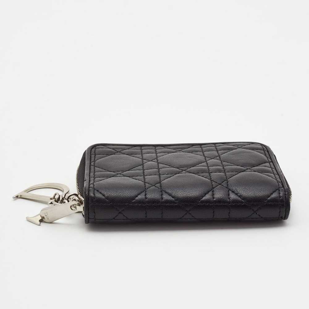 Dior DIOR Black Cannage Leather Lady Zip Compact … - image 7