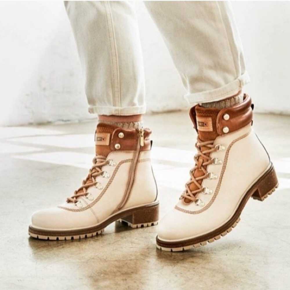 Pikolinos Aspe Leather Lace Up Ankle Boots Marfil - image 1