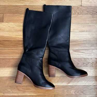 Joie Knee High Leather Block Heel Boots - Size 37 - image 1
