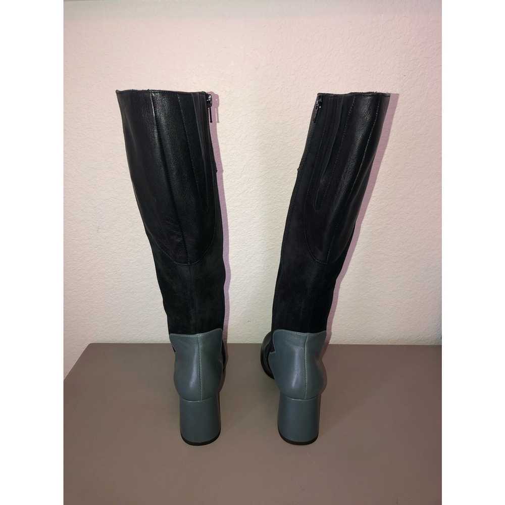 Chie Mihara Knee High Leather and Suede Black and… - image 4