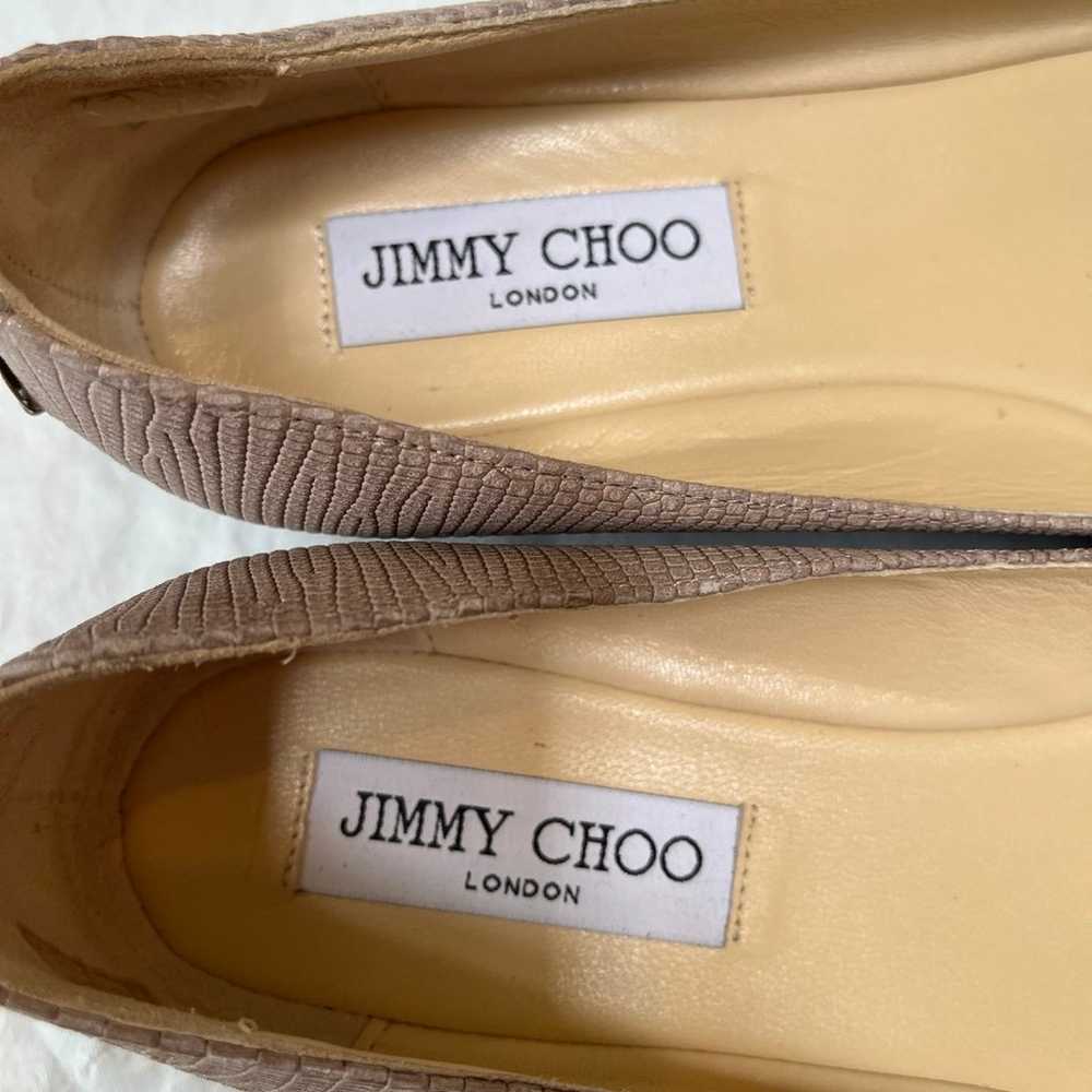 Women’s JIMMY CHOO Beige Flats w/Gold Disc sz 8 - image 3