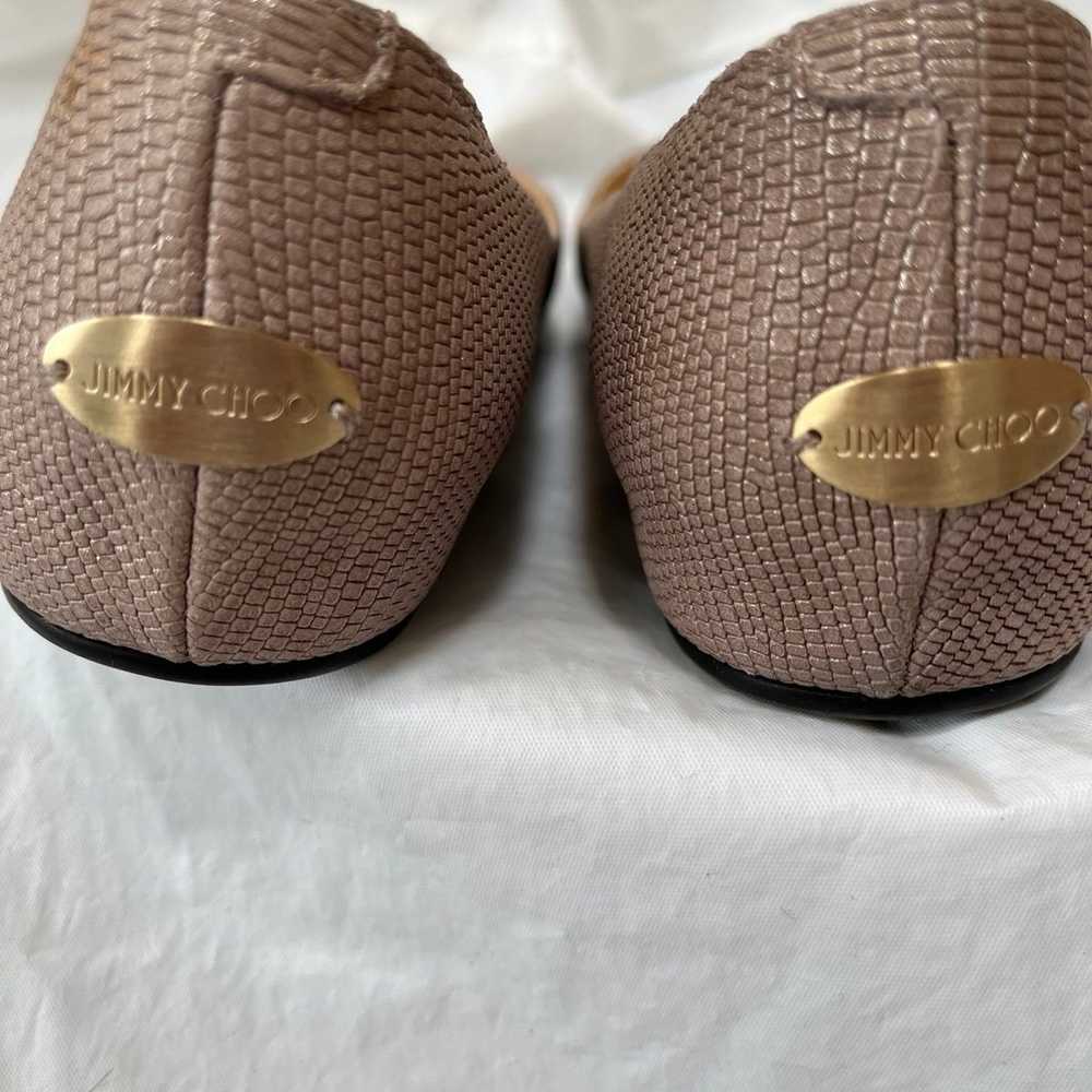 Women’s JIMMY CHOO Beige Flats w/Gold Disc sz 8 - image 6