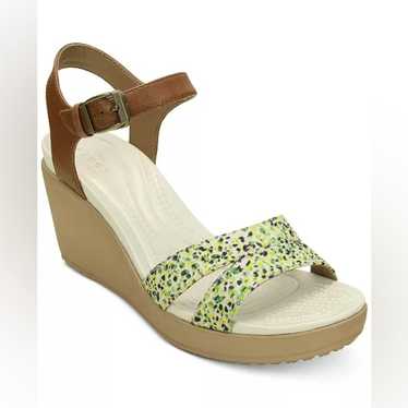 CROCS Women's Leigh II Ankle Strap Graphic Wedges