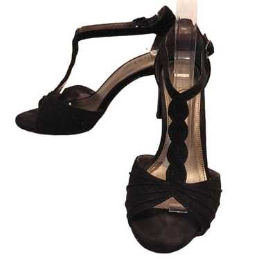 Kelly and Katie braided gathered ruched heels blac