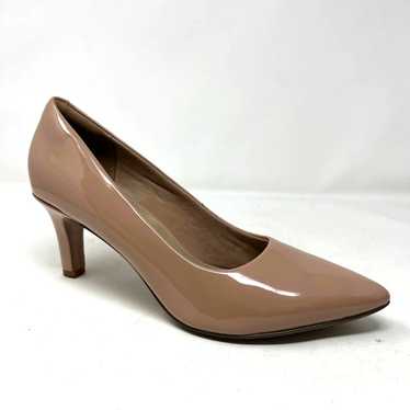 Clarks Tan Nude Shiny Patent Leather Pointed Close