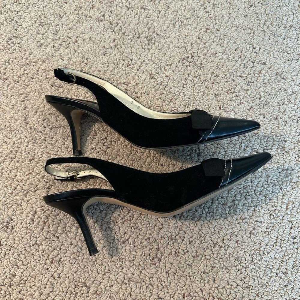 Coach Suede and Leather Black Sling Heels with Bo… - image 5