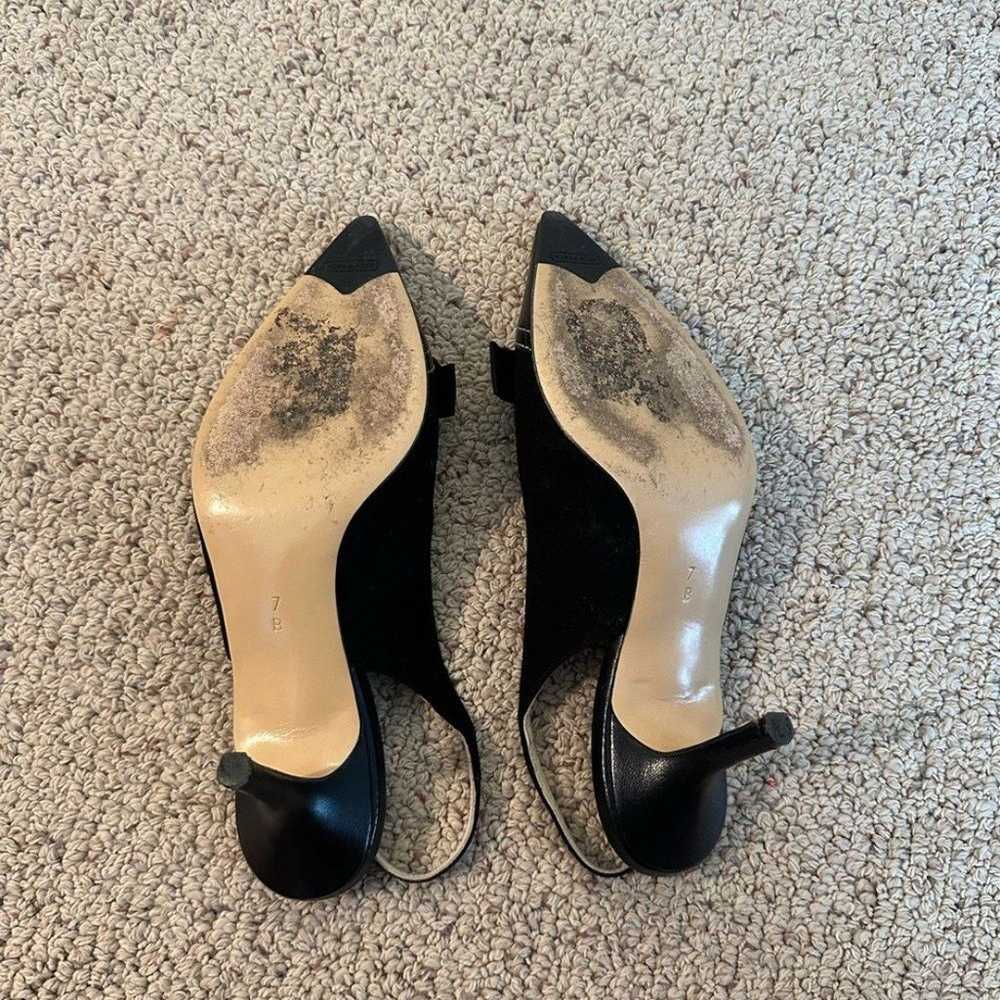Coach Suede and Leather Black Sling Heels with Bo… - image 6