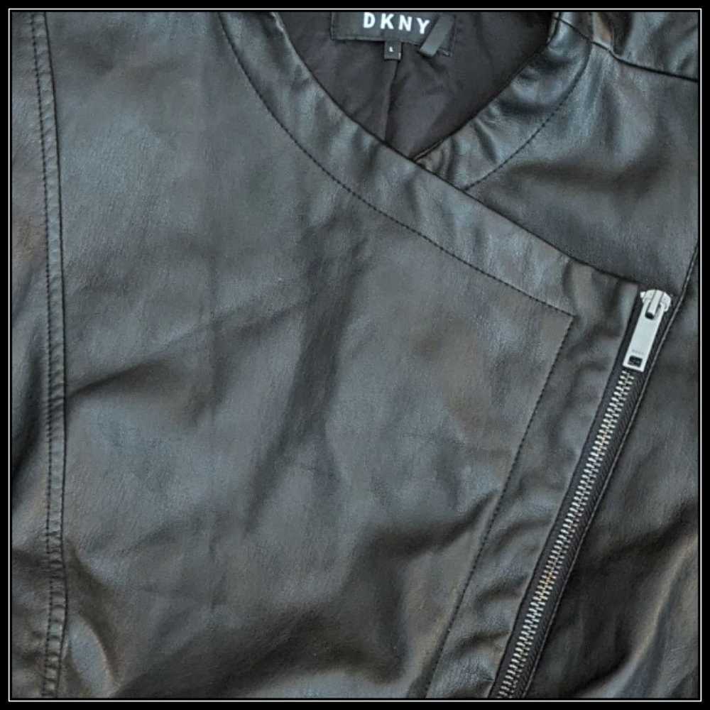 DKNY DKNY Faux Leather Asymmetrical Zip Up Moto J… - image 7