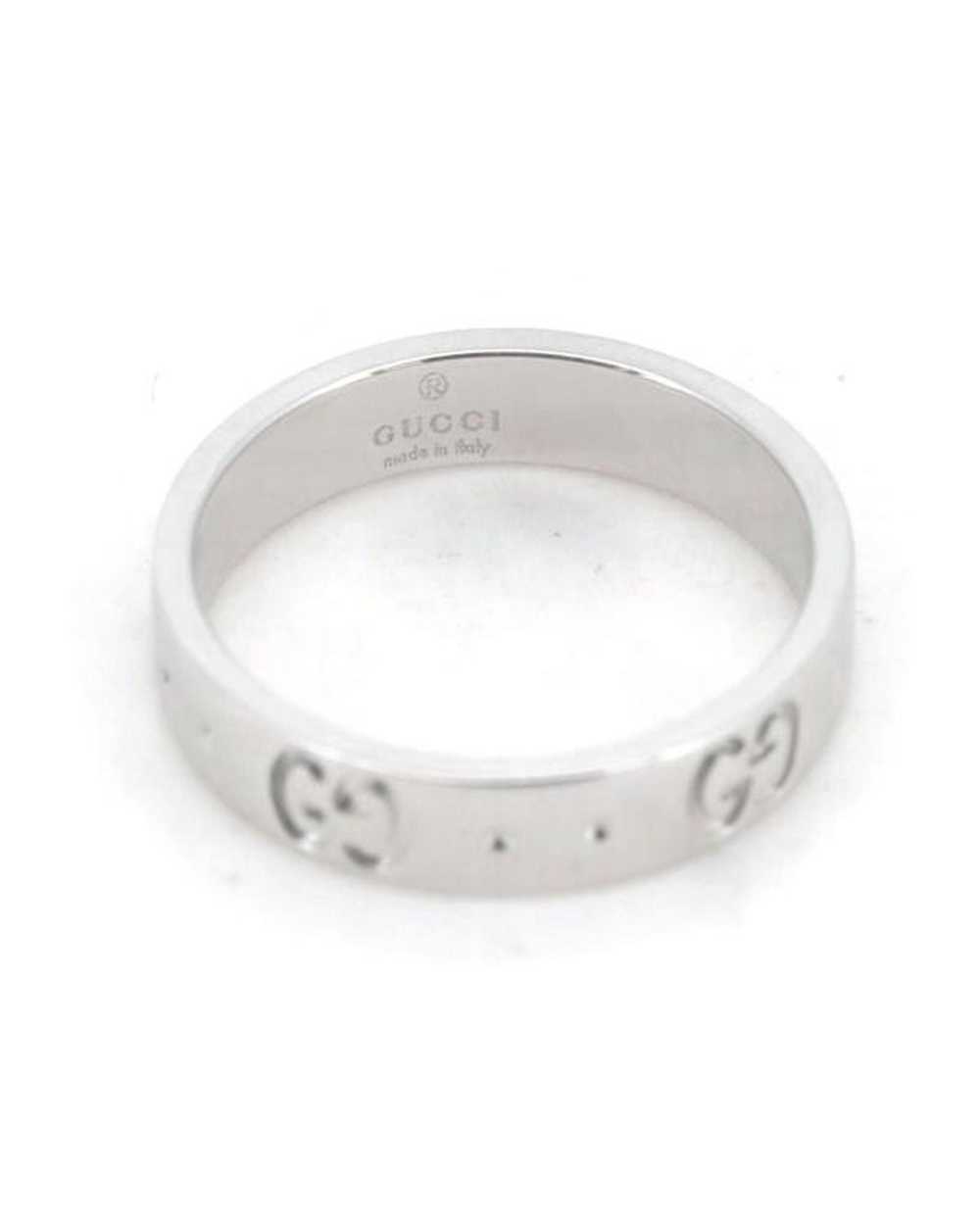 Gucci 18K Silver GG Icon Ring in Excellent Condit… - image 2