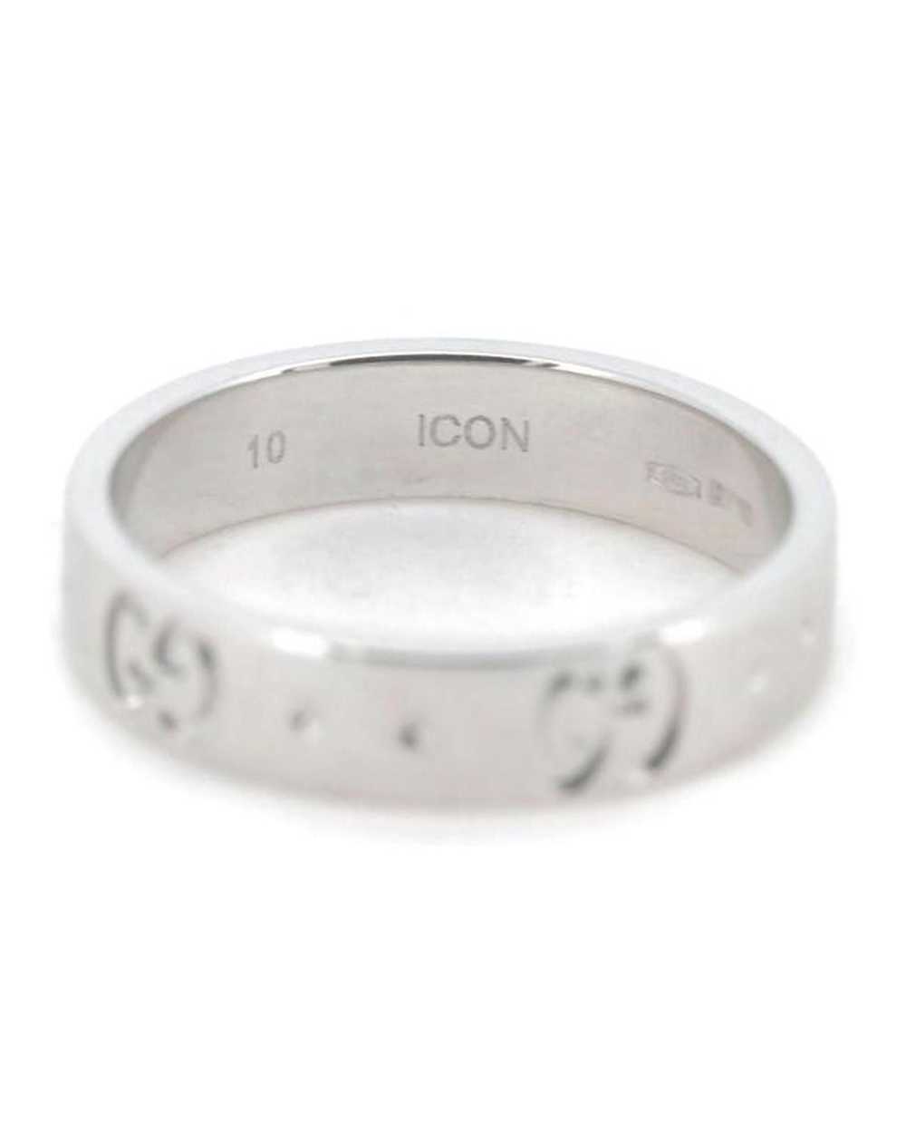 Gucci 18K Silver GG Icon Ring in Excellent Condit… - image 4