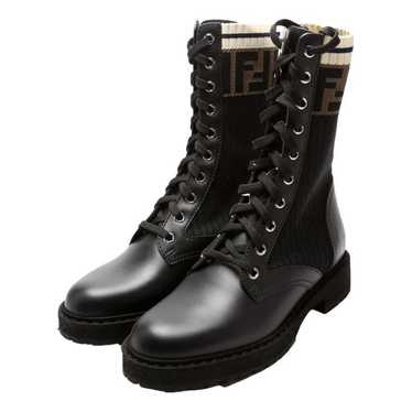 Fendi Leather lace up boots