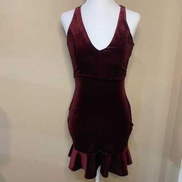 Amanda Uprichard Marsala Velvet Dress in Wine Red 