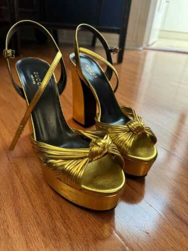 Gold gucci heels size - Gem