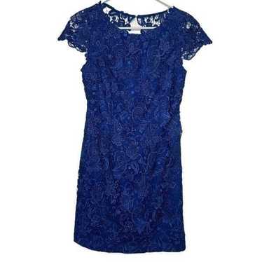 Vince Camuto blue Lace Cap Sleeve Dress