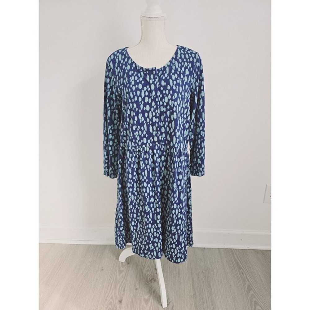 Fat Face Indigo Blue Nina Animal Print Long Sleev… - image 1