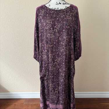 J.Jill  PureJill Plum Purple Paisley Dress, Size L
