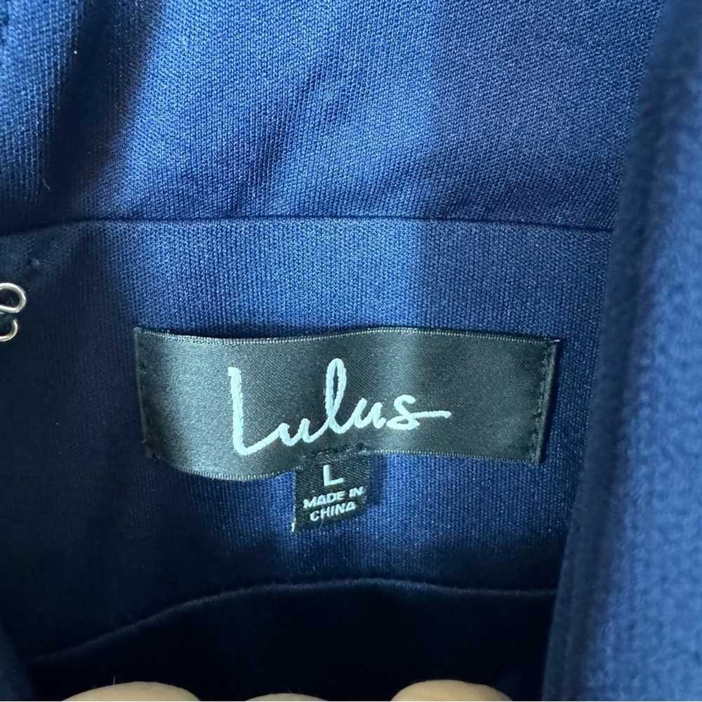 Lulu’s Dress Navy Deep V-neck open back size larg… - image 10
