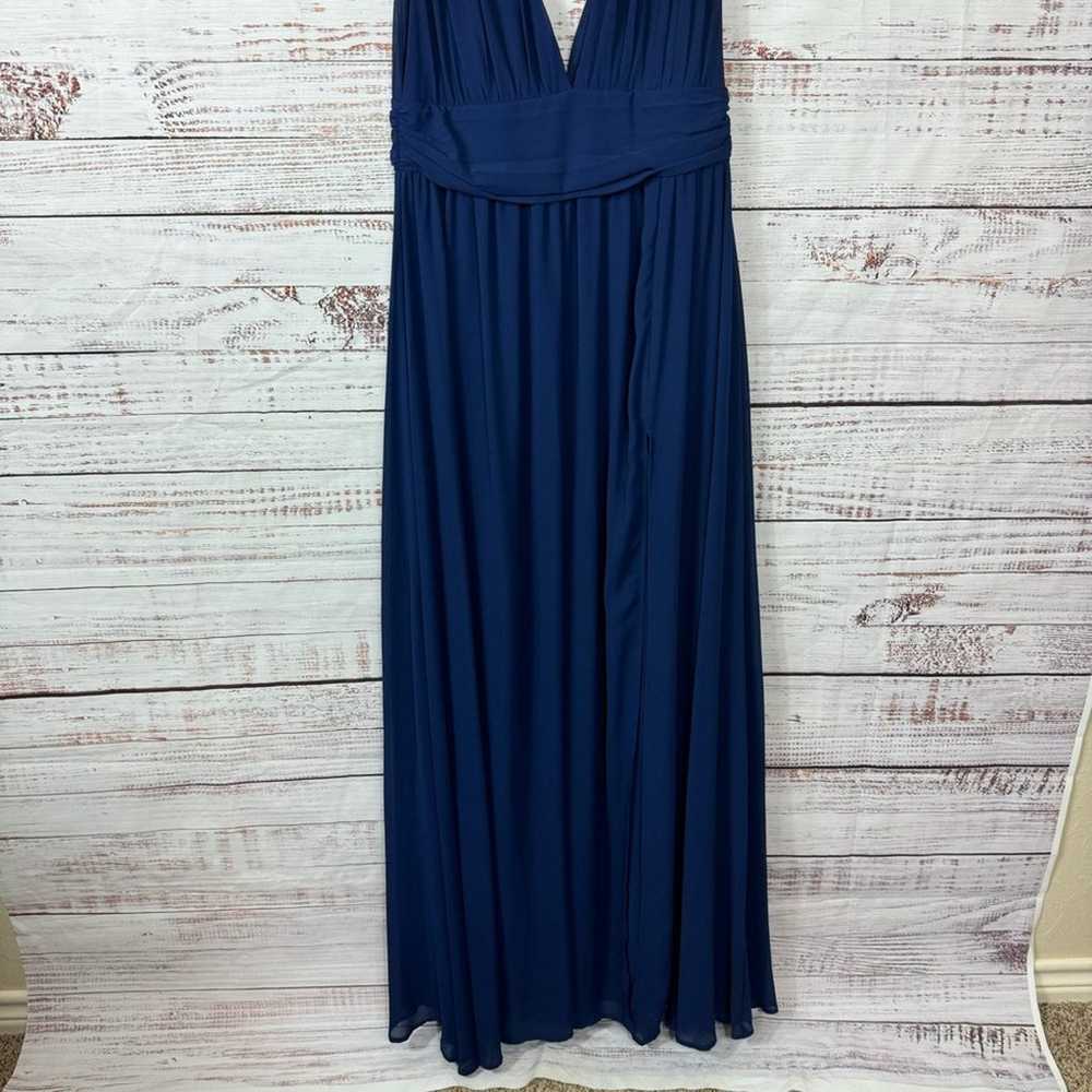 Lulu’s Dress Navy Deep V-neck open back size larg… - image 9