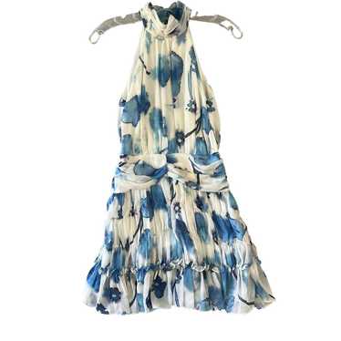 The Sang Womens Blue Floral Flowy Dress Size M Su… - image 1