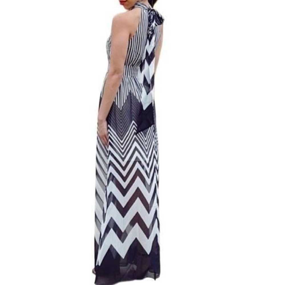 Striped & Chevron Maxi Dress Sz M - image 2