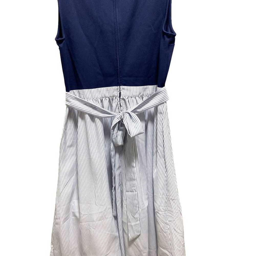 ModCloth Fit & Flare V Neck Dress Blue Size L Coa… - image 11