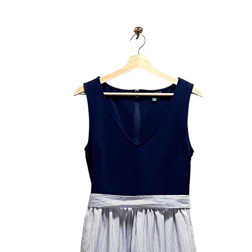 ModCloth Fit & Flare V Neck Dress Blue Size L Coa… - image 5