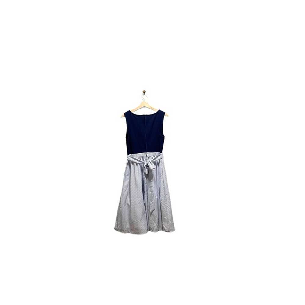 ModCloth Fit & Flare V Neck Dress Blue Size L Coa… - image 9